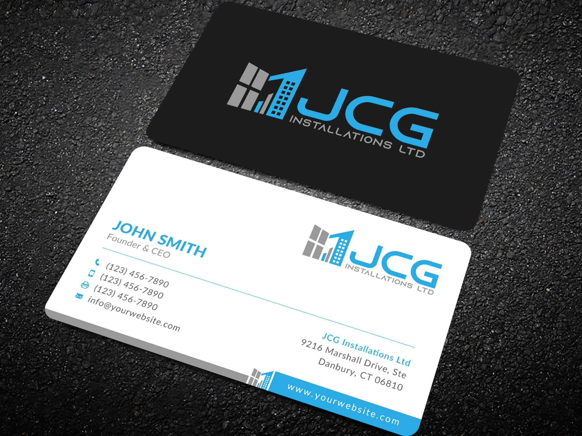Business Card Design by Sun Moon Graphic Designer for JCG Installations Ltd  | Design #33019256