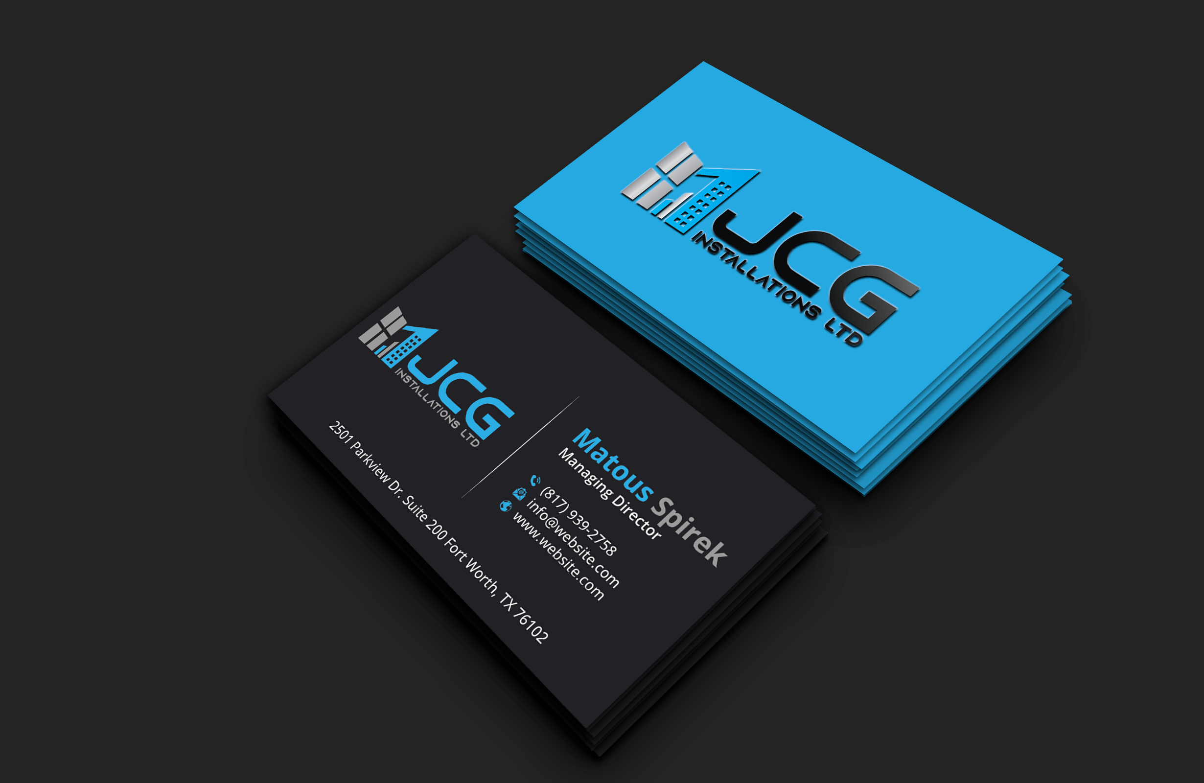 Design de Carte de Visite par DesignerShahadat pour JCG Installations Ltd  | Design #33023731
