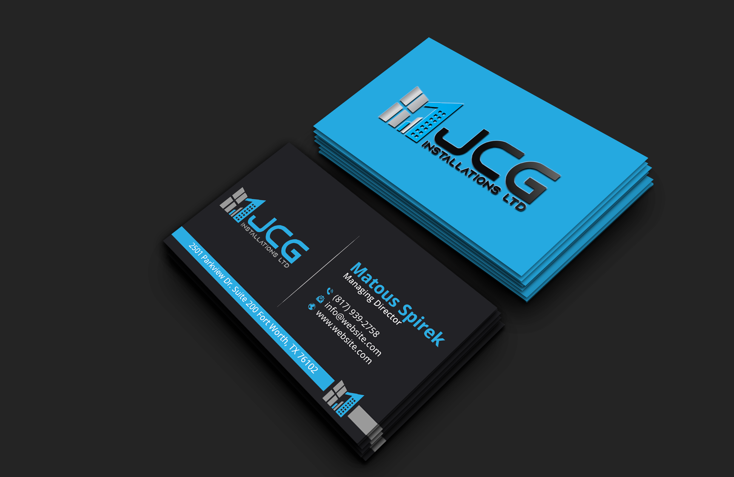 Design de Carte de Visite par DesignerShahadat pour JCG Installations Ltd  | Design #33023739