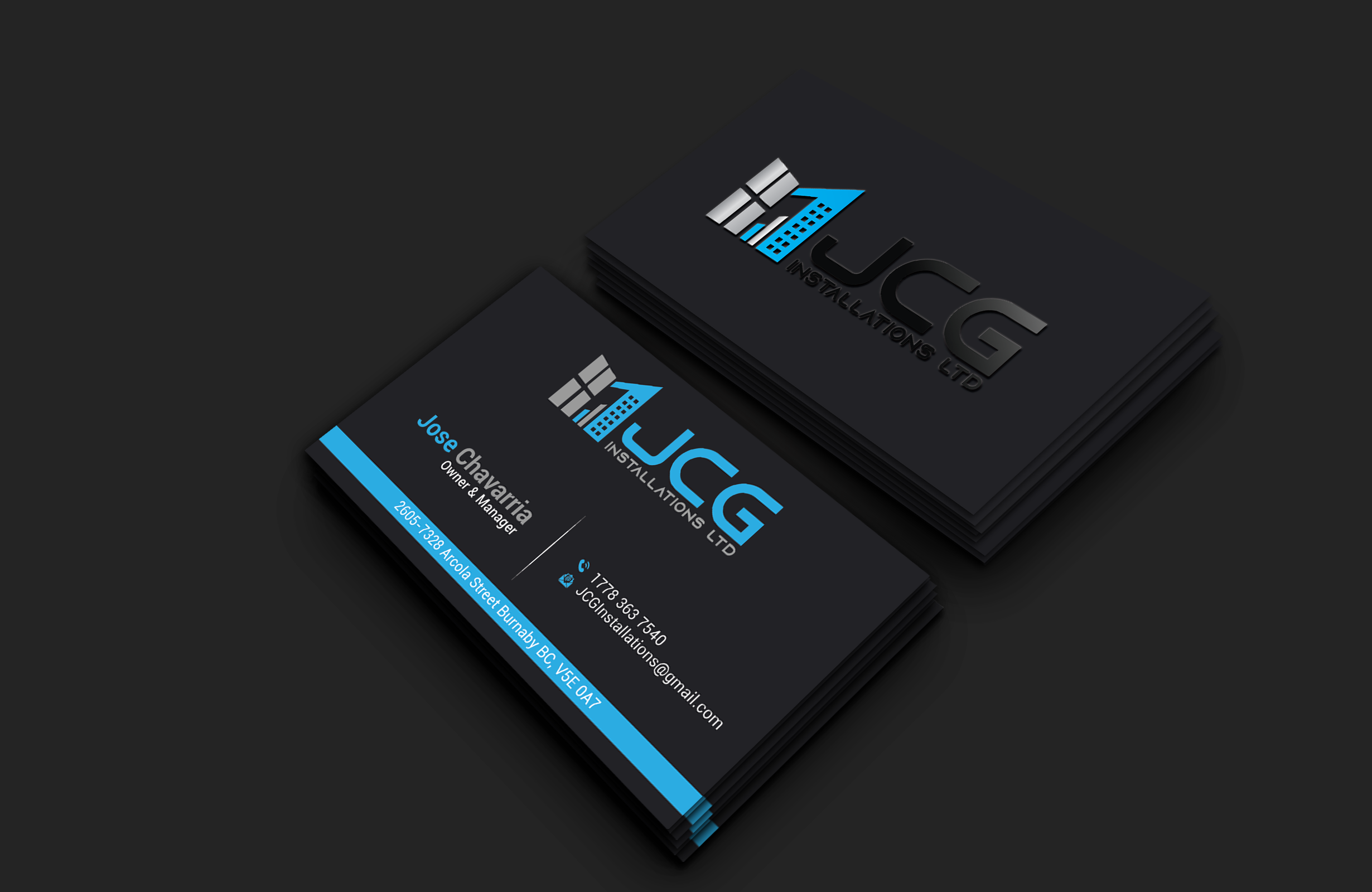 Design de Carte de Visite par DesignerShahadat pour JCG Installations Ltd  | Design #33032726