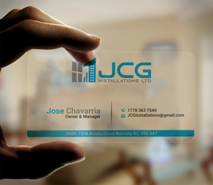 Design de Carte de Visite par DesignerShahadat pour JCG Installations Ltd  | Design : #33032730