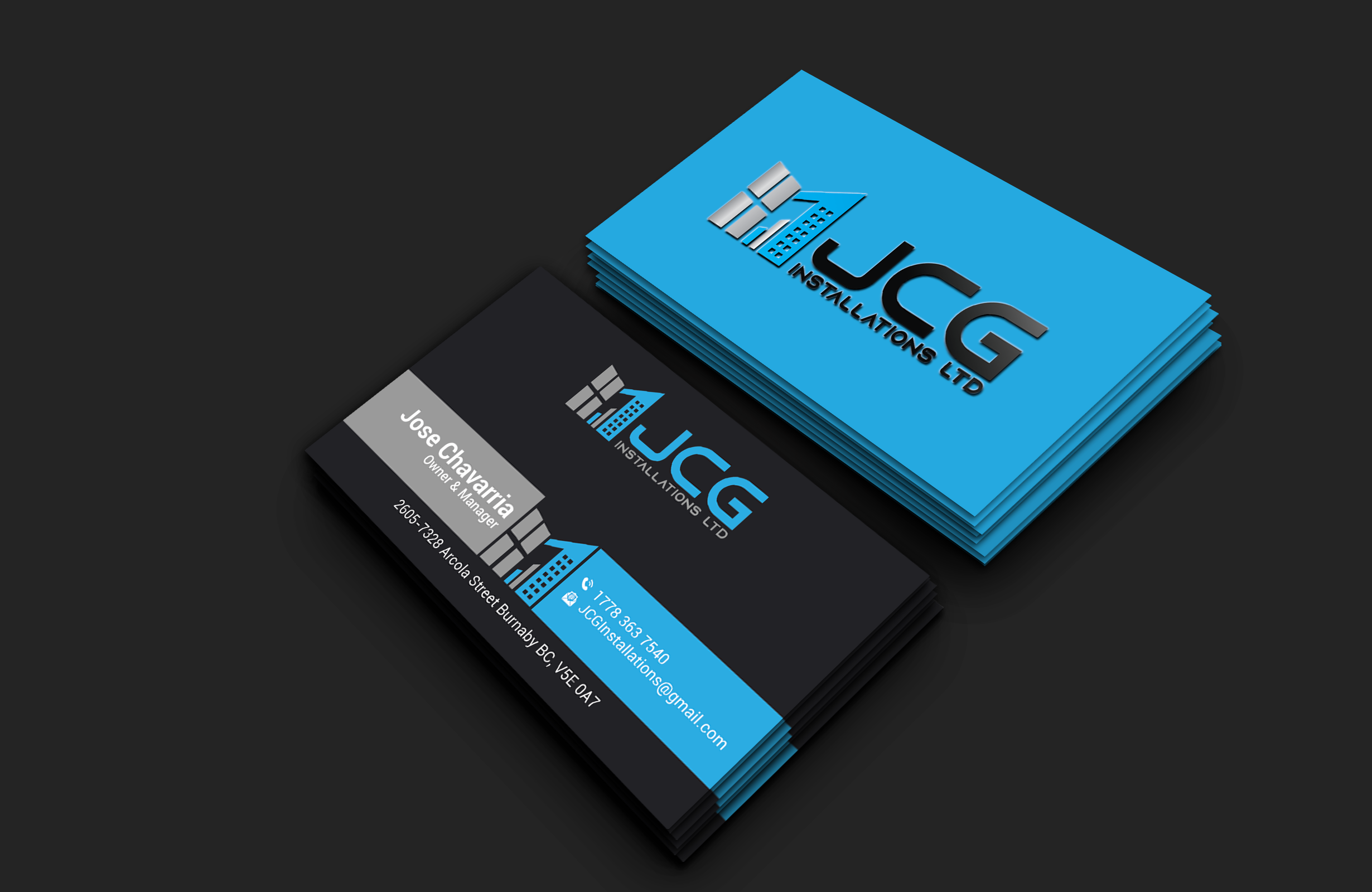 Visitenkarten-Design von DesignerShahadat für JCG Installations Ltd  | Design #33032754