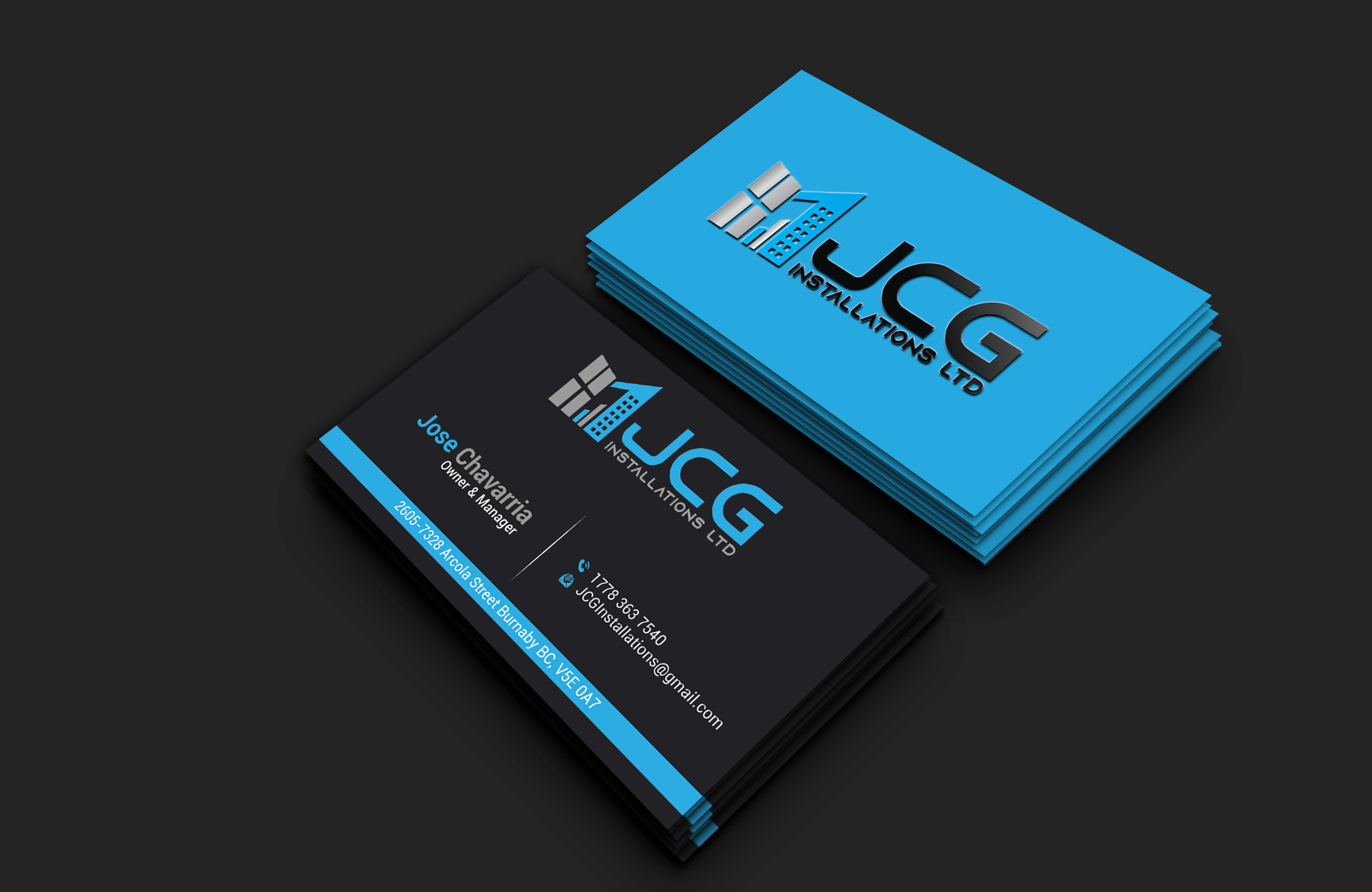 Design de Carte de Visite par DesignerShahadat pour JCG Installations Ltd  | Design #33032759