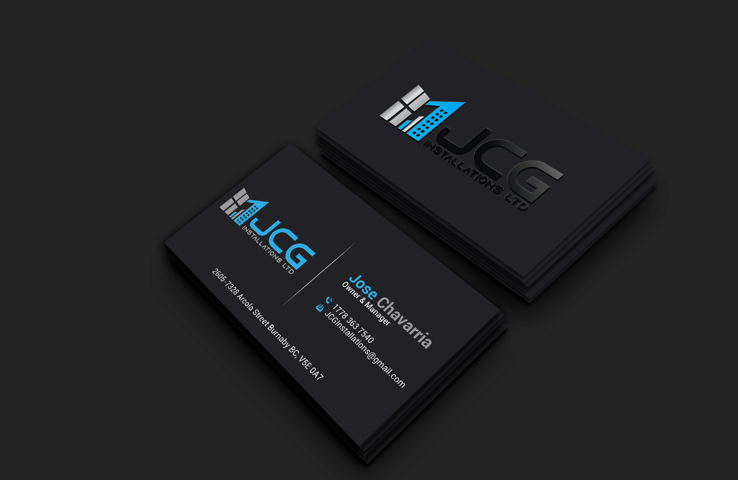 Design de Carte de Visite par DesignerShahadat pour JCG Installations Ltd  | Design #33032972