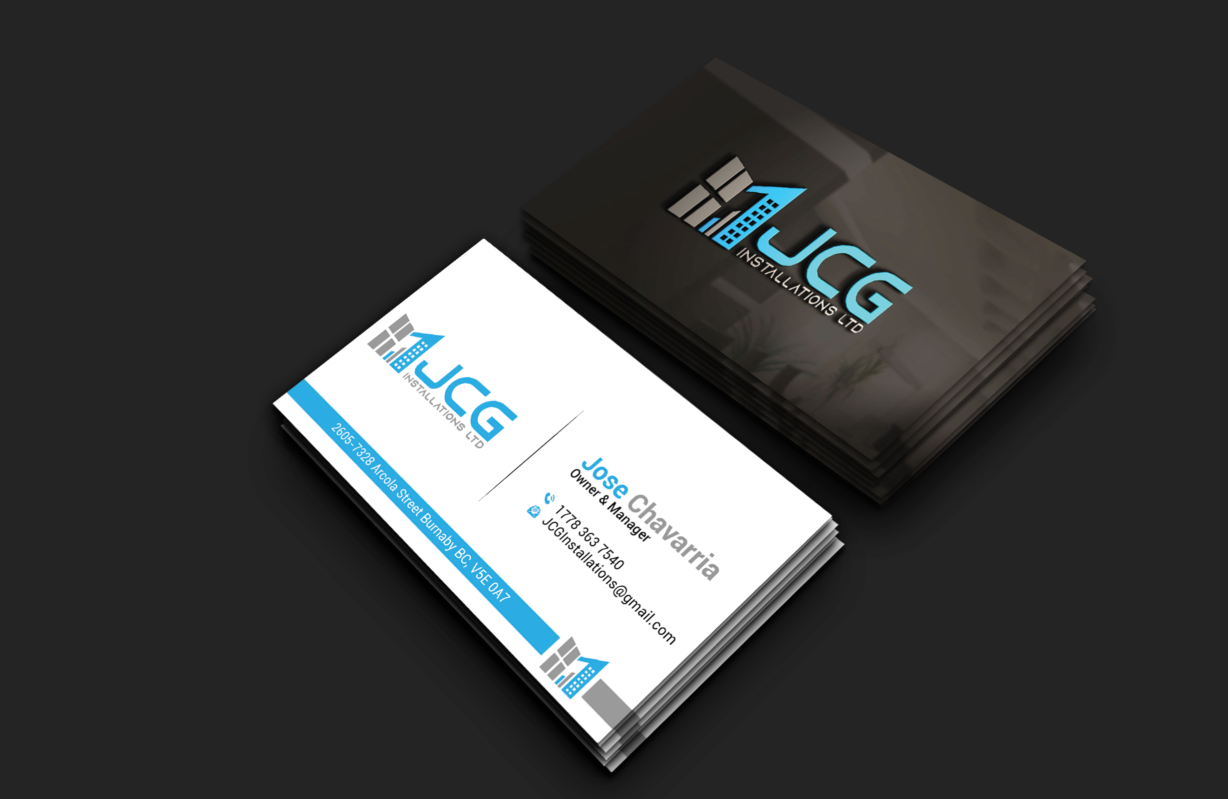 Design de Carte de Visite par DesignerShahadat pour JCG Installations Ltd  | Design #33032989