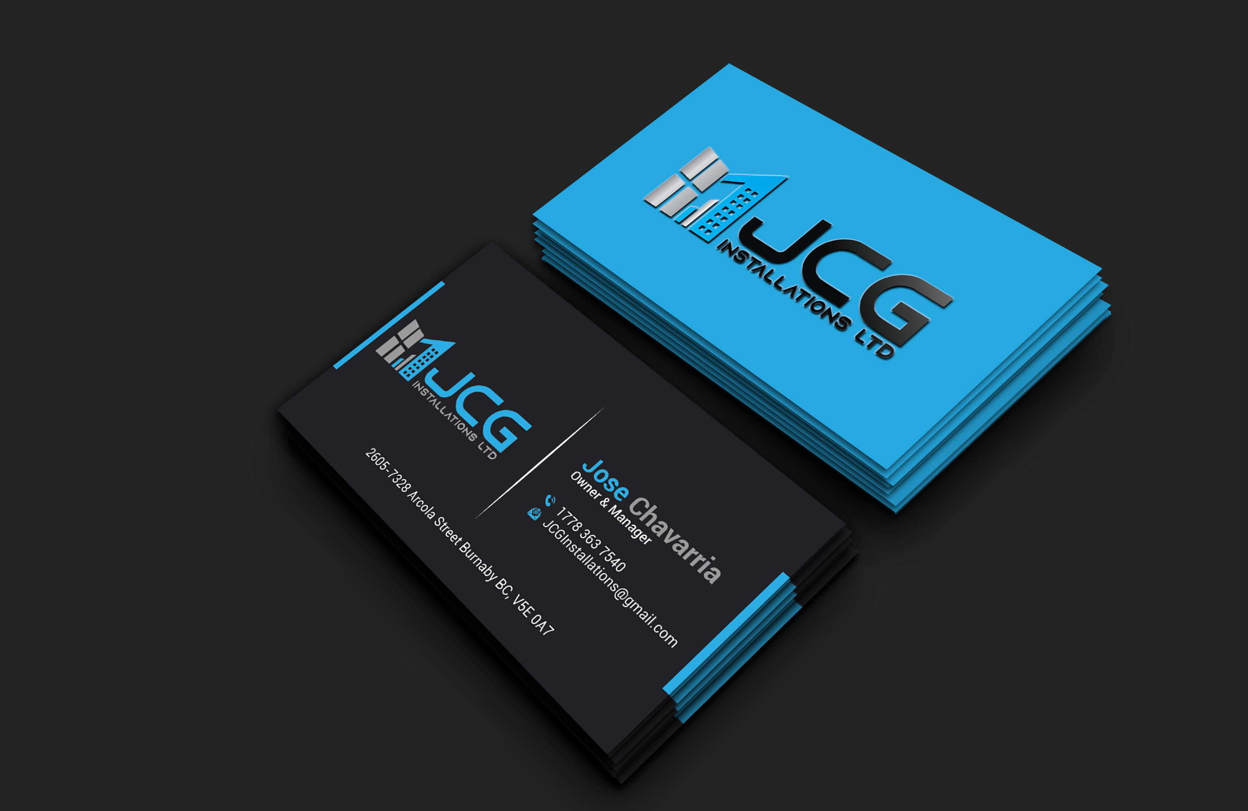 Diseño de Tarjeta de Presentación por DesignerShahadat para JCG Installations Ltd  | Diseño #33038276