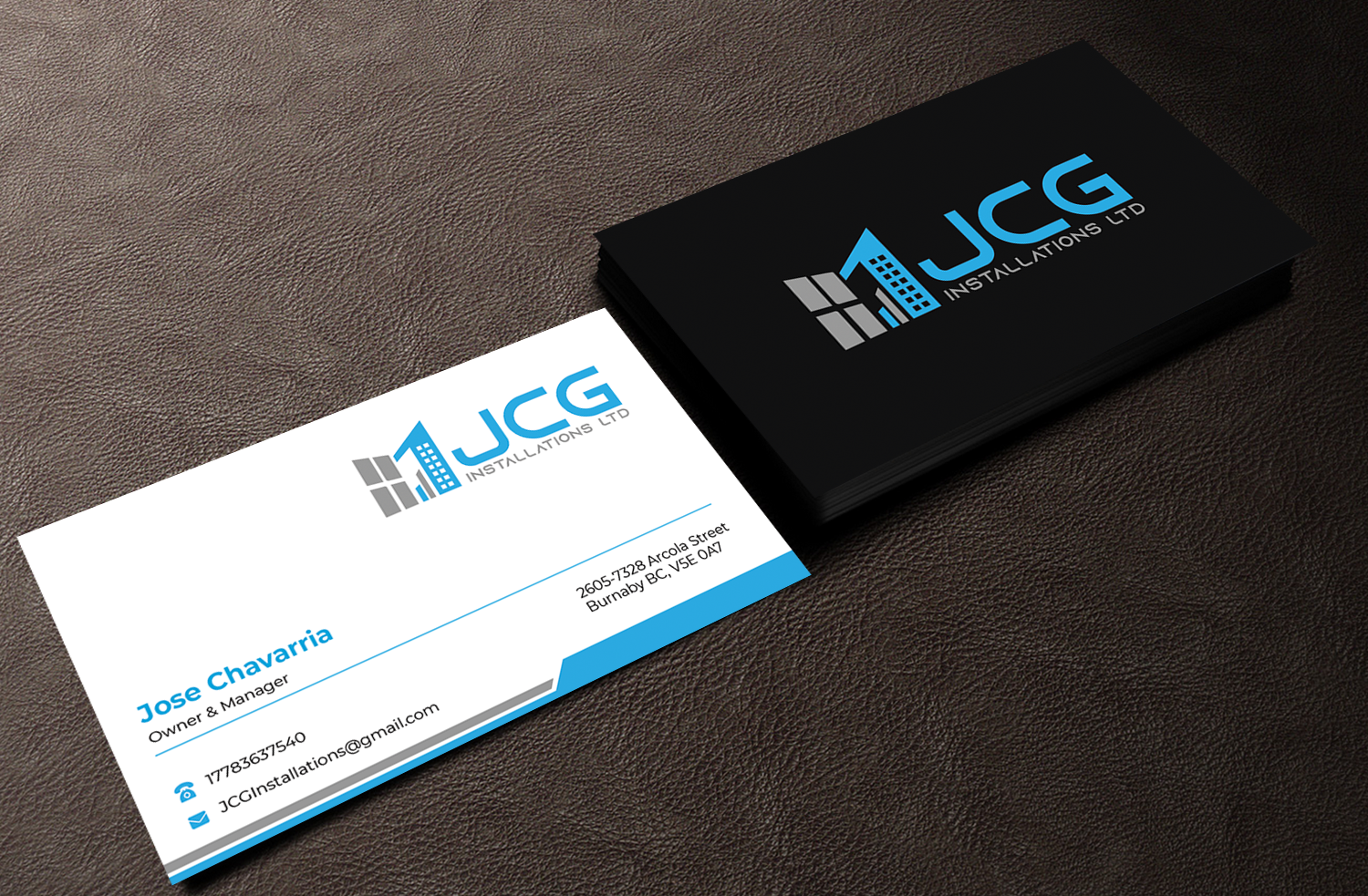 Diseño de Tarjeta de Presentación por Innovative Graphix para JCG Installations Ltd  | Diseño #33036743