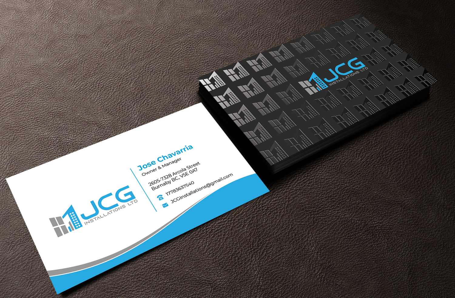 Design de Carte de Visite par Innovative Graphix pour JCG Installations Ltd  | Design #33036782