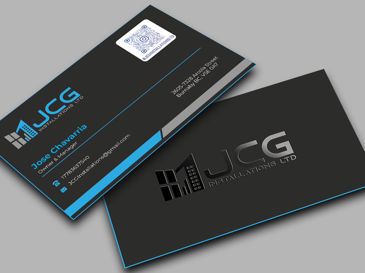 Business Card Design by Innovative Graphix for JCG Installations Ltd  | Design #33037721