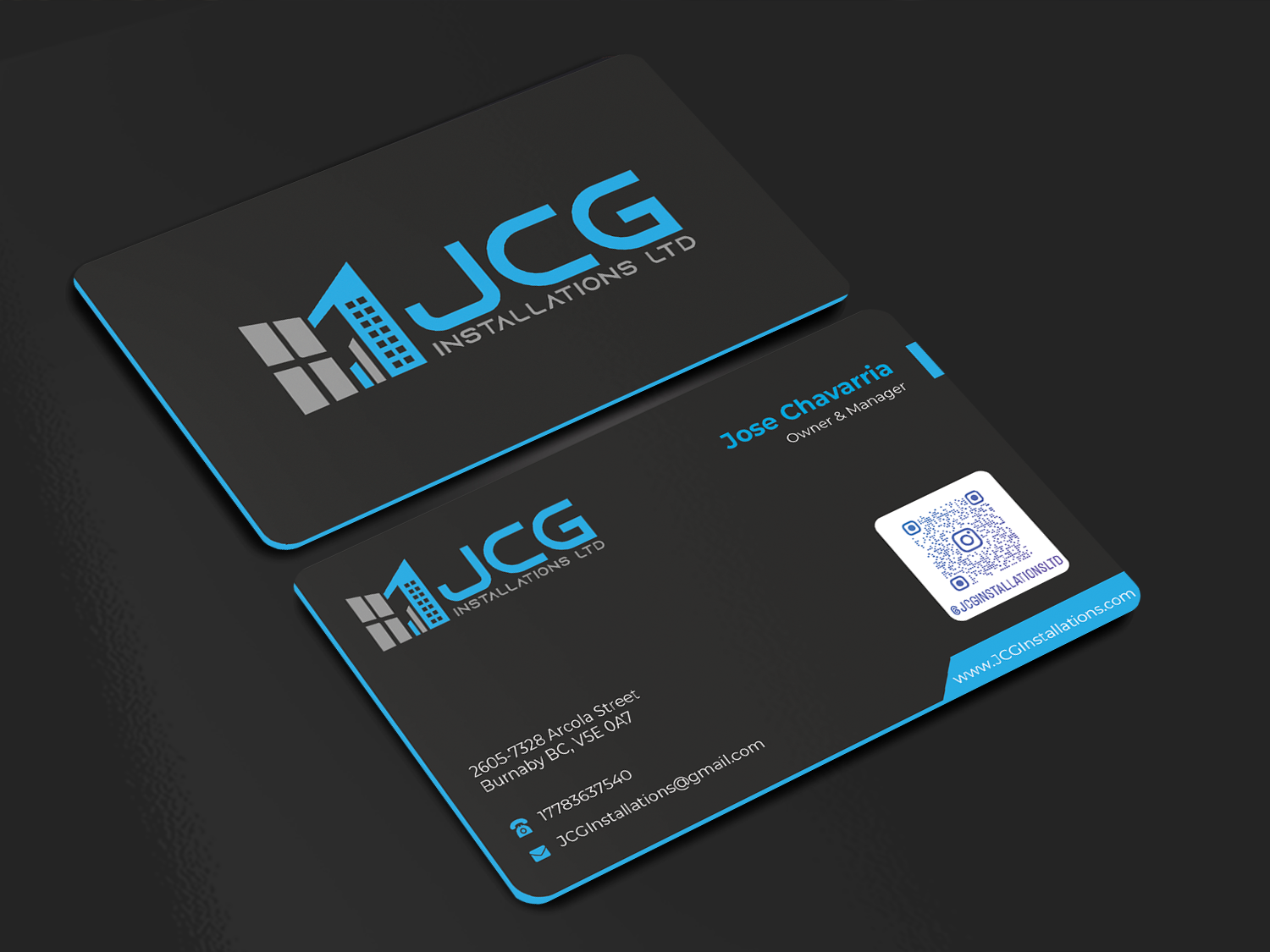 Business Card Design by Innovative Graphix for JCG Installations Ltd  | Design #33037732