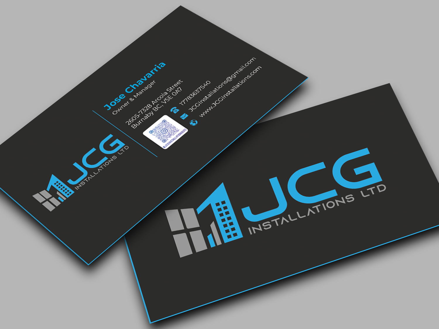 Design de Carte de Visite par Innovative Graphix pour JCG Installations Ltd  | Design #33040431