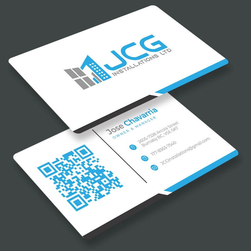 Business Card Design by LENTERA DESIGN 2 for JCG Installations Ltd  | Design #33025907