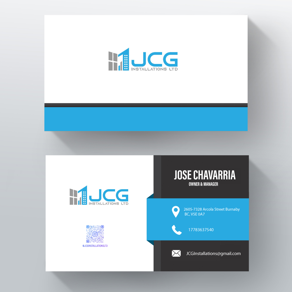 Diseño de Tarjeta de Presentación por Hamza  Al-Muttalib para JCG Installations Ltd  | Diseño #33035489
