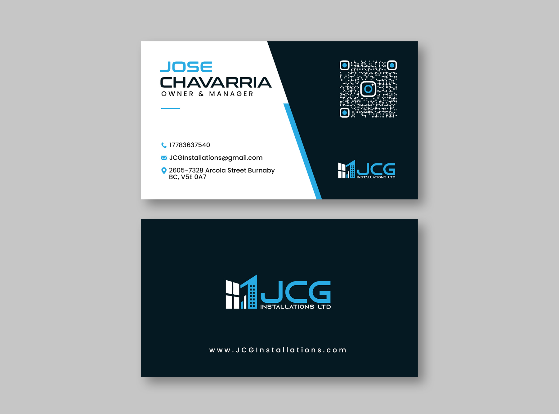 Business Card Design by debdesign for JCG Installations Ltd  | Design #33036574