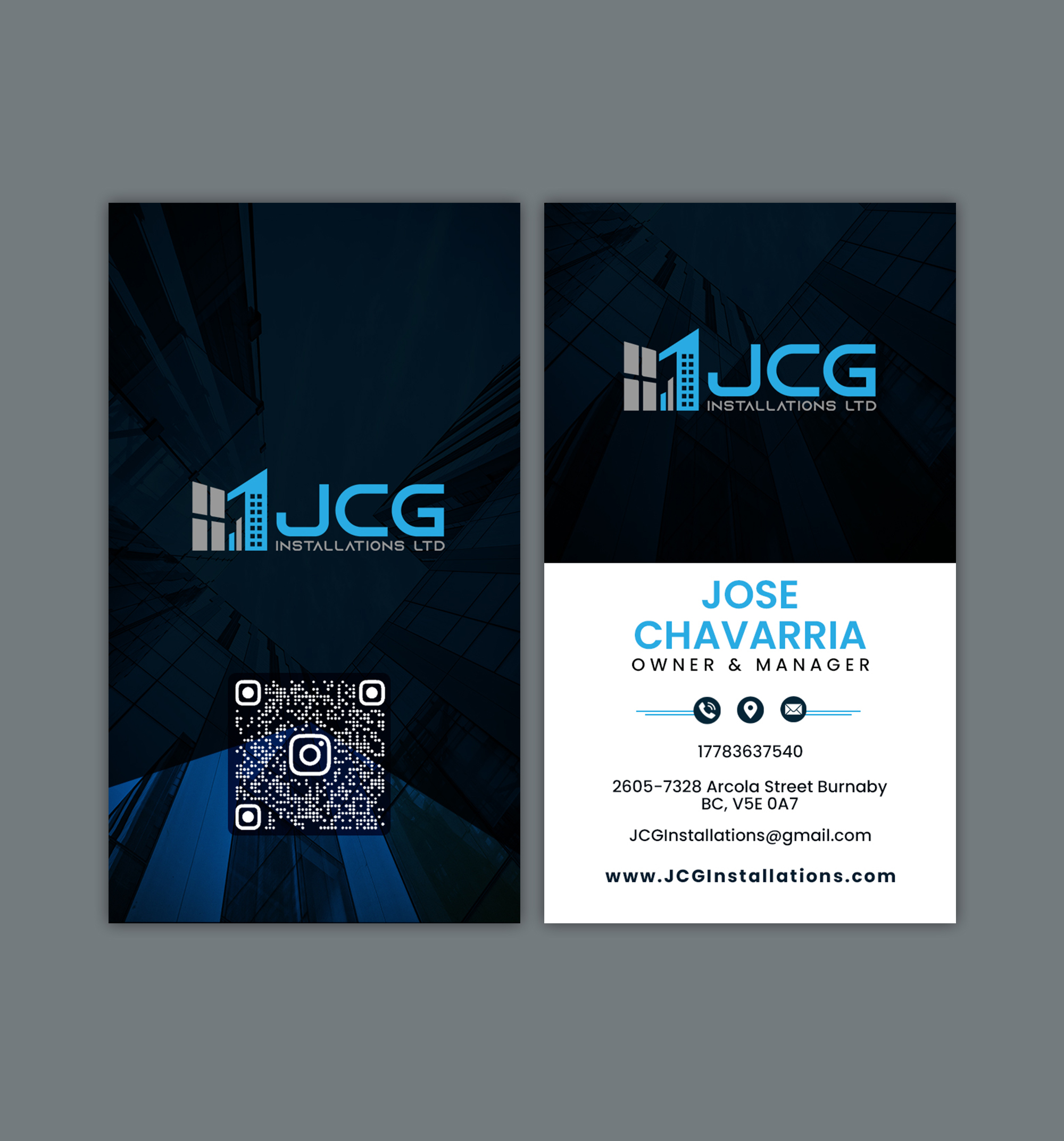 Business Card Design by debdesign for JCG Installations Ltd  | Design #33037285