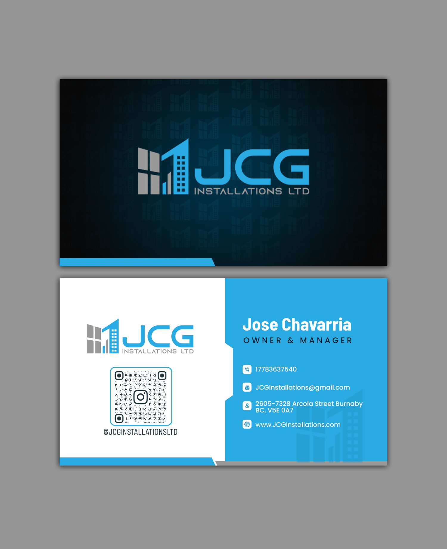Business Card Design by debdesign for JCG Installations Ltd  | Design #33037611