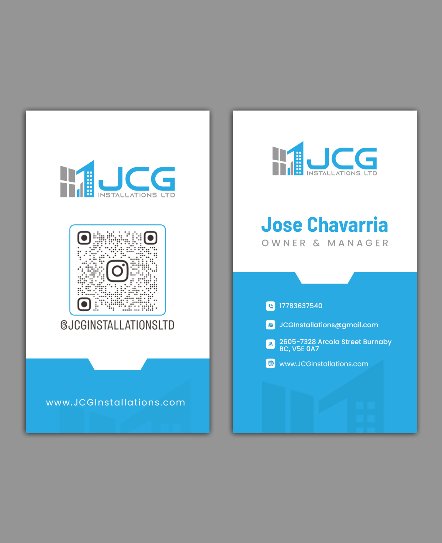 Business Card Design by debdesign for JCG Installations Ltd  | Design #33037612