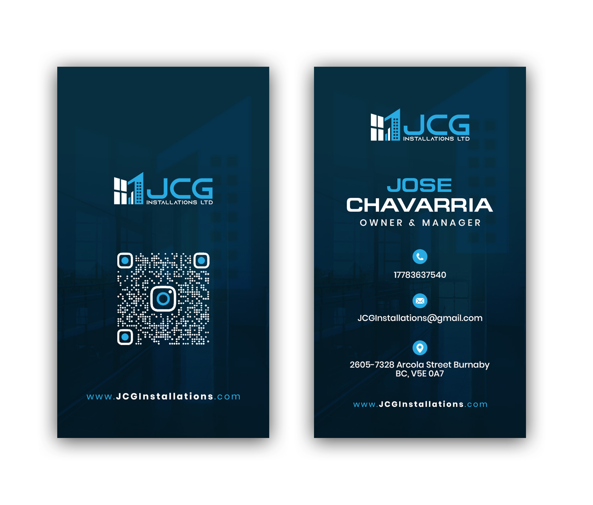 Business Card Design by debdesign for JCG Installations Ltd  | Design #33037651
