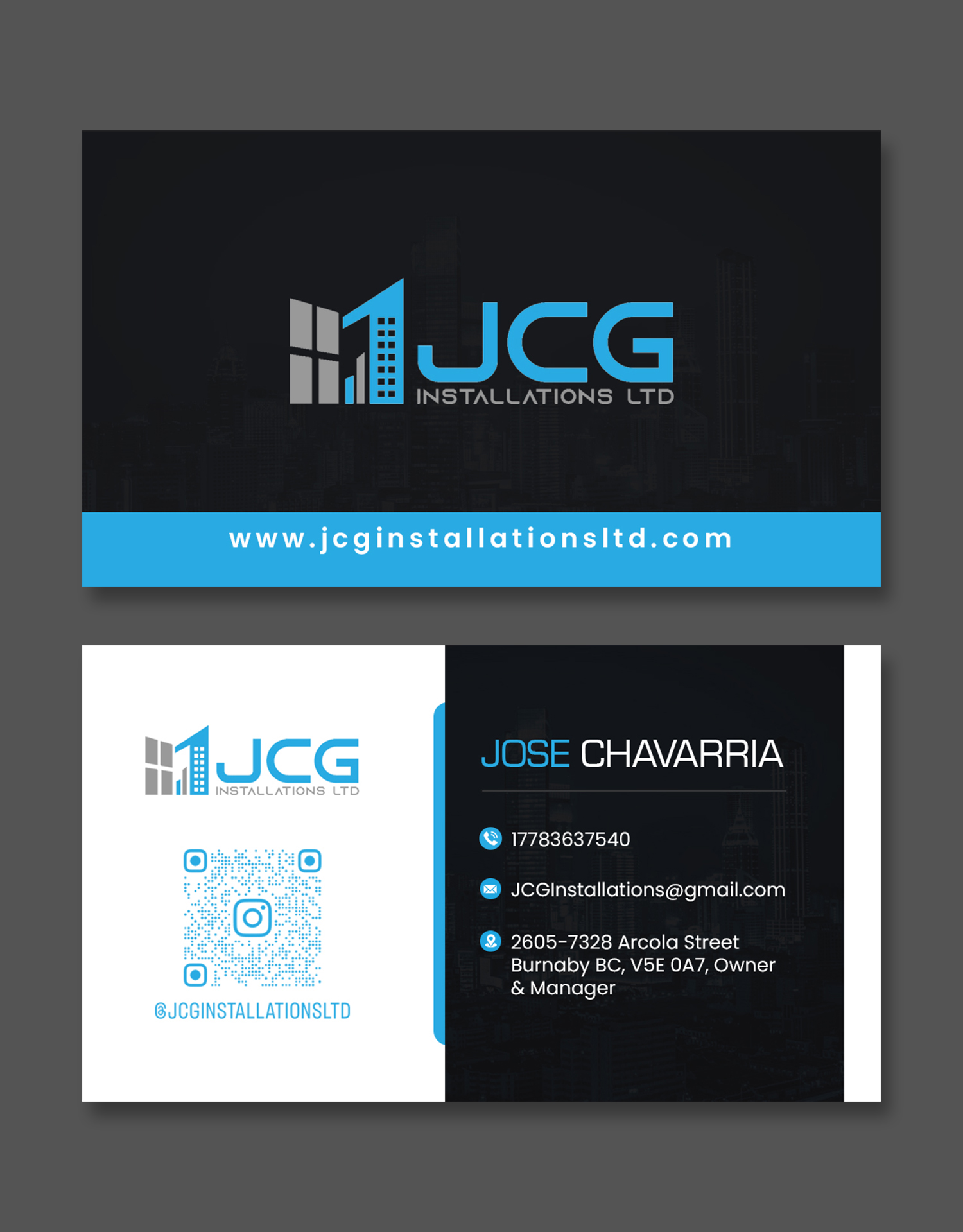 Business Card Design by debdesign for JCG Installations Ltd  | Design #33038241