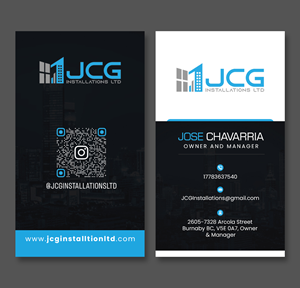 Business Card Design by debdesign for JCG Installations Ltd  | Design: #33038242