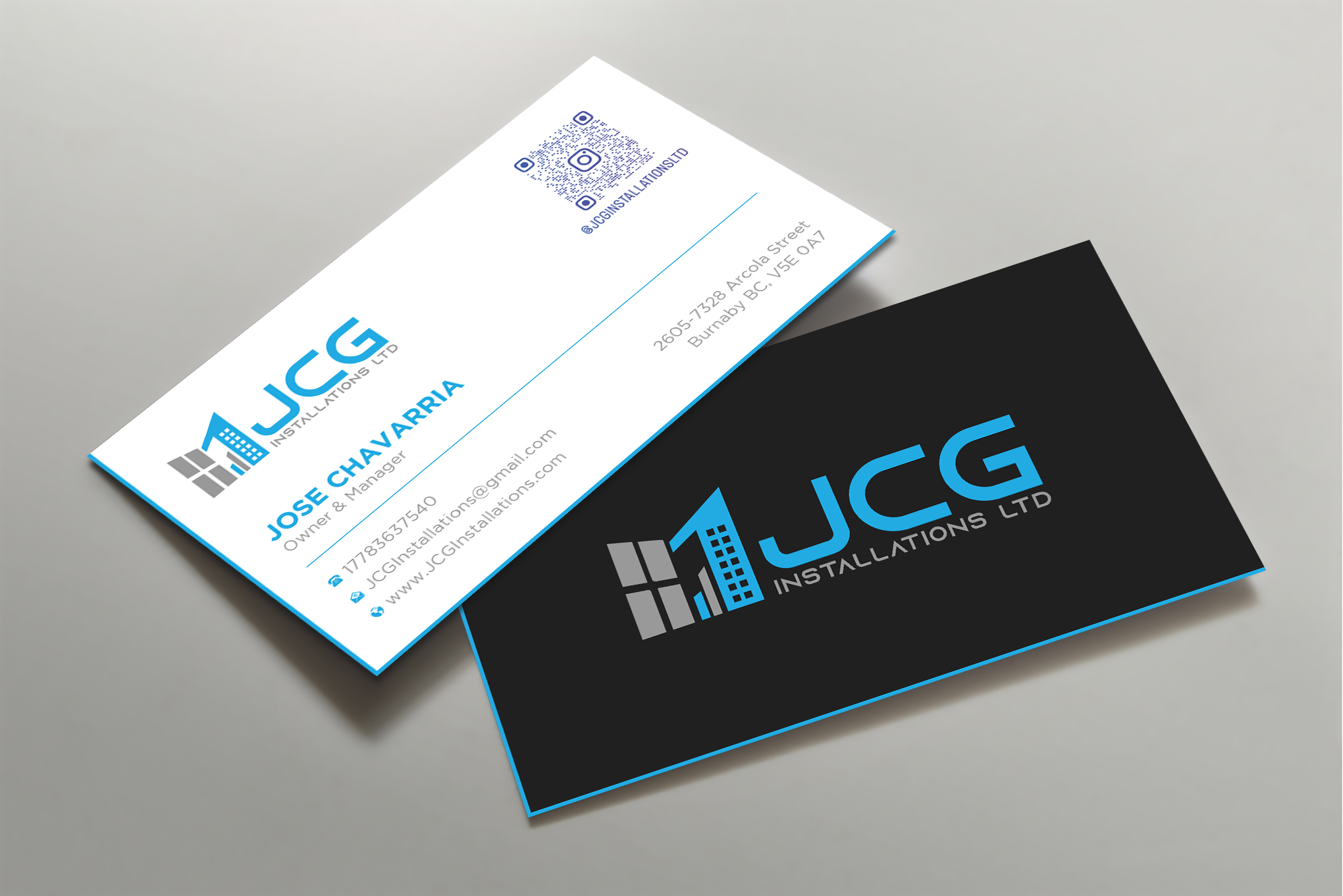 Diseño de Tarjeta de Presentación por Uttom 2 para JCG Installations Ltd  | Diseño #33029792