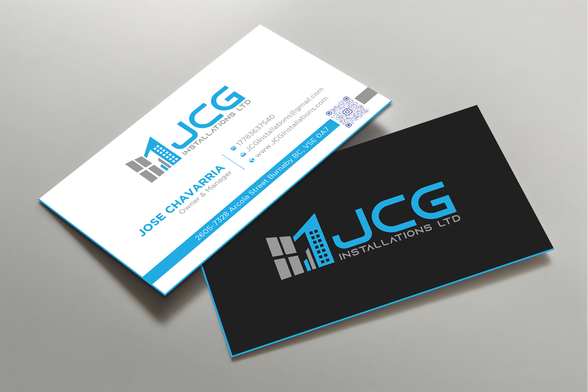 Diseño de Tarjeta de Presentación por Uttom 2 para JCG Installations Ltd  | Diseño #33029803