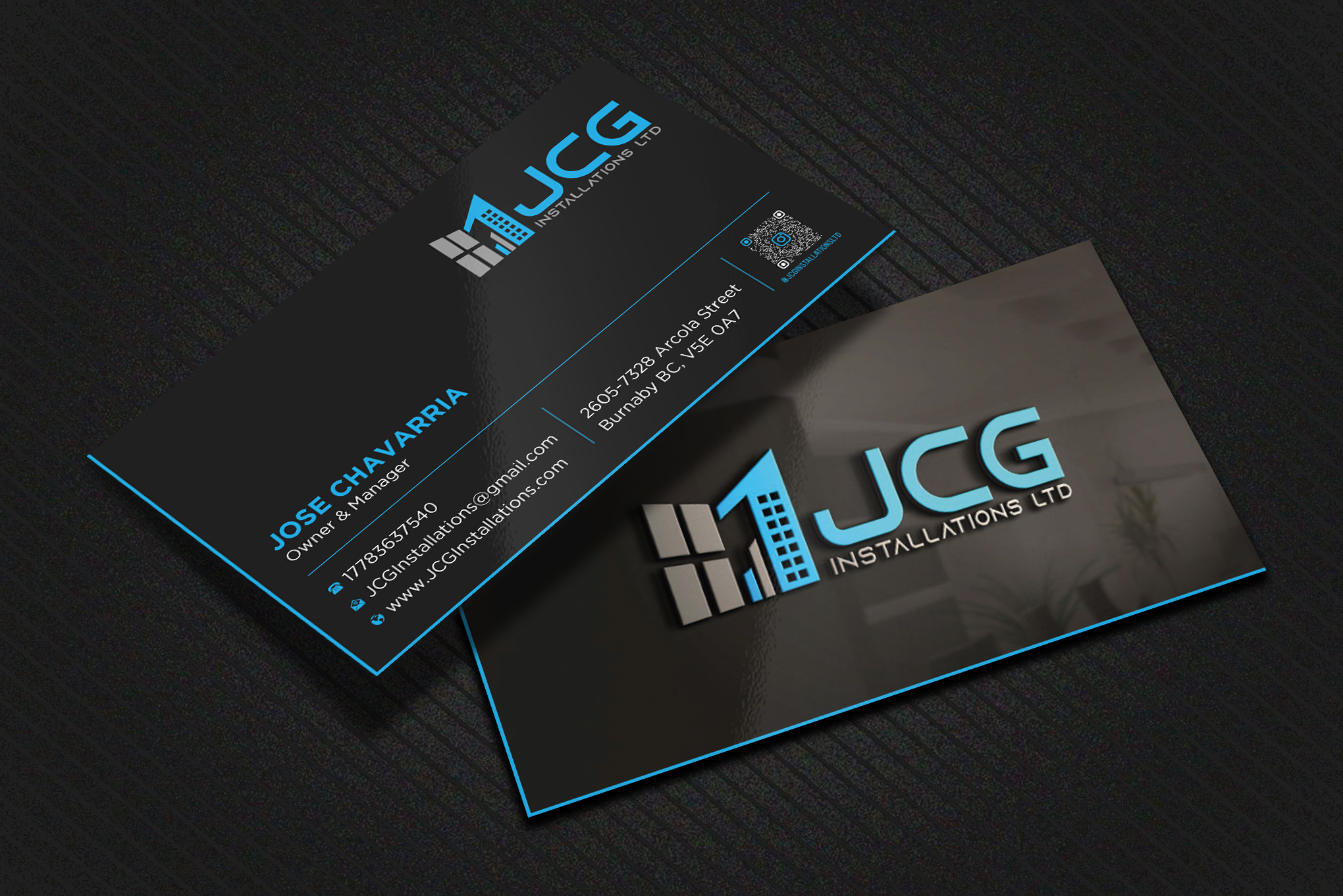 Business Card Design by Uttom 2 for JCG Installations Ltd  | Design #33030339
