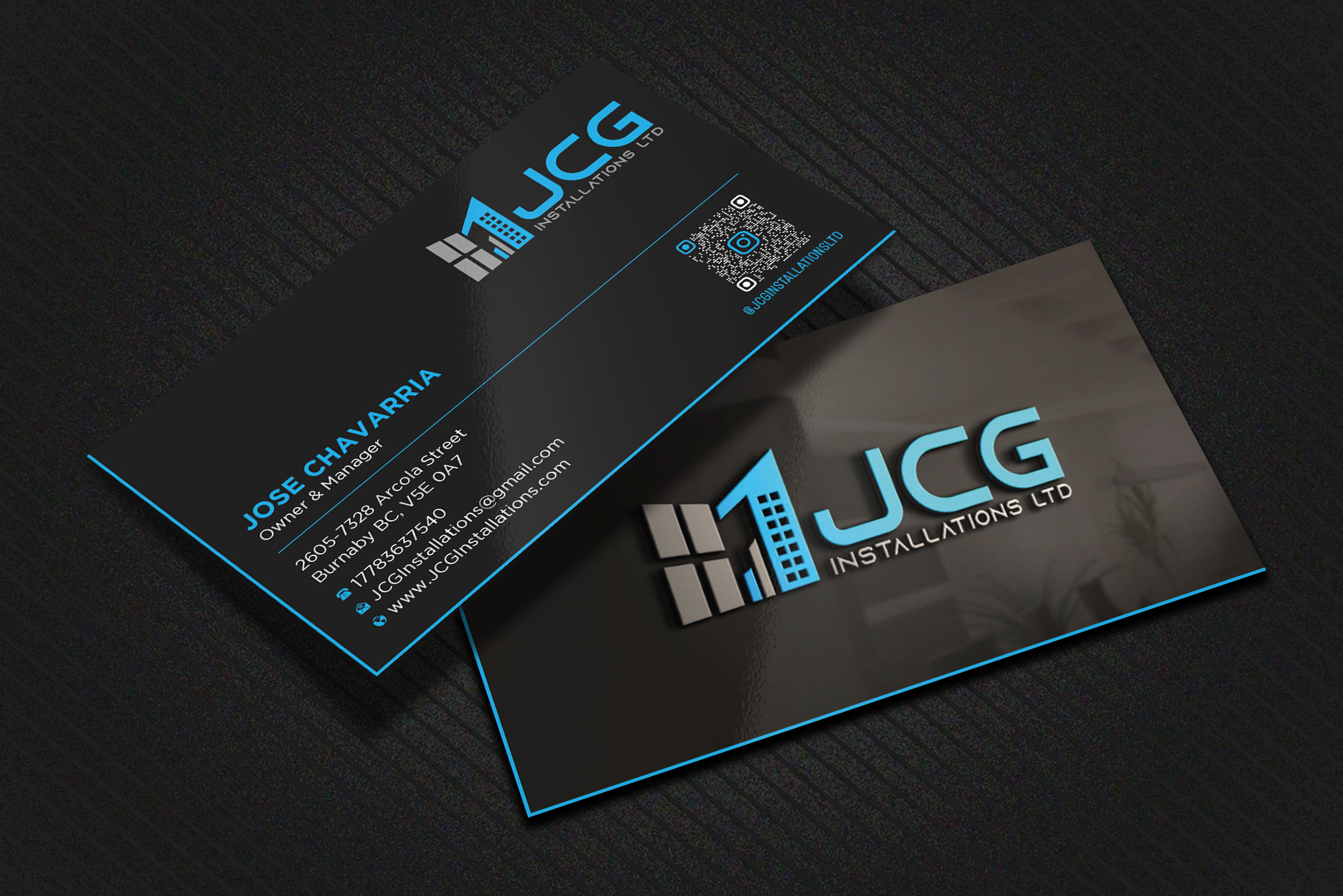 Business Card Design by Uttom 2 for JCG Installations Ltd  | Design #33030340