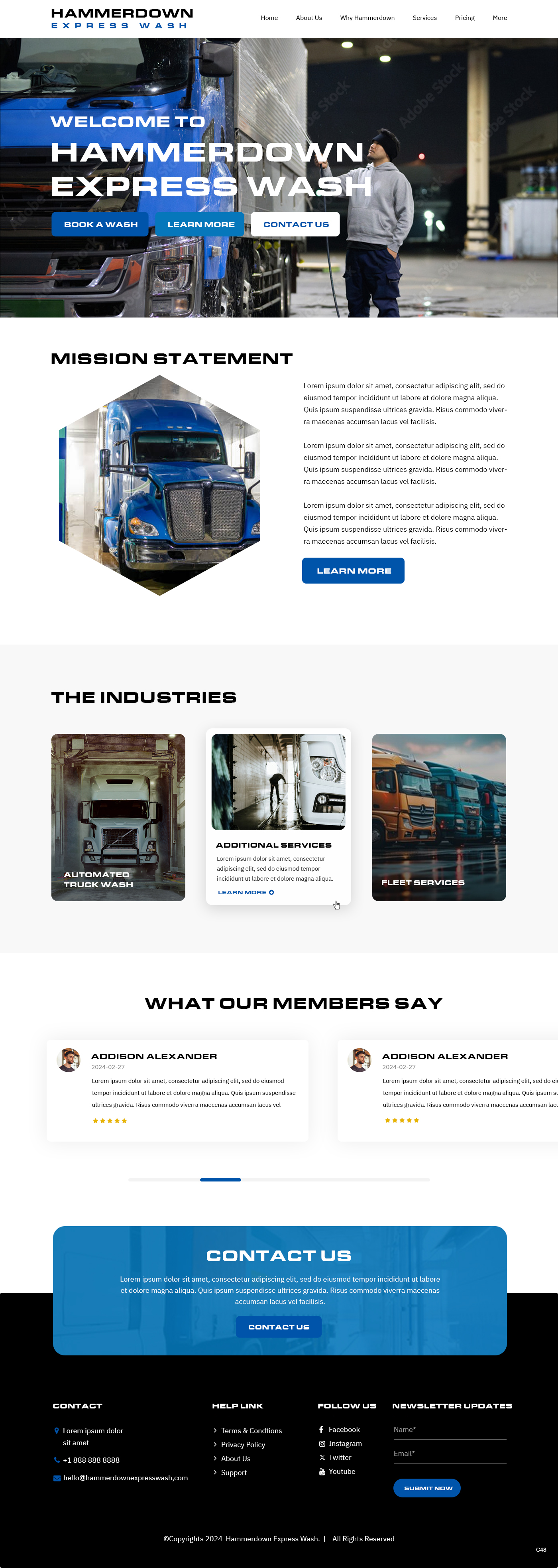Web Design by pb for Hammerdown Express Wash  | Design #33033092