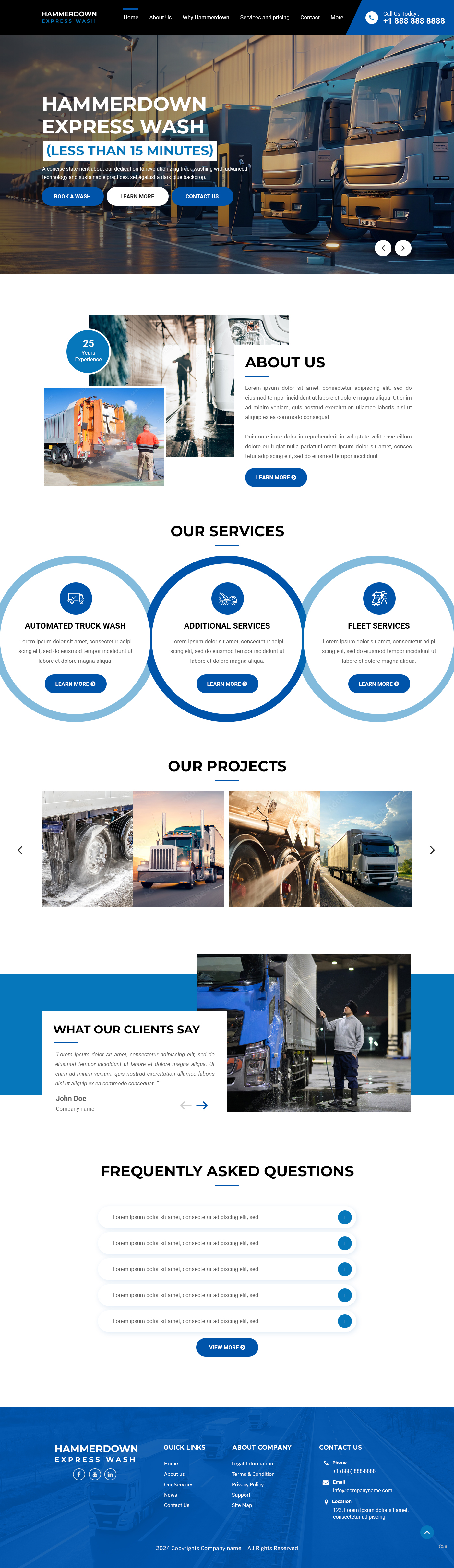 Web Design by pb for Hammerdown Express Wash  | Design #33033093