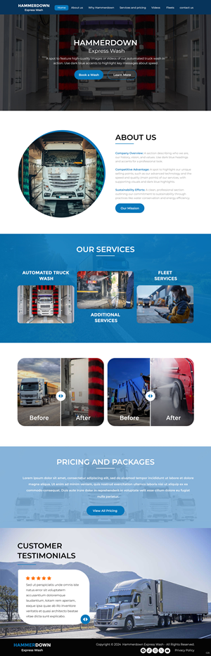 Web Design by pb for Hammerdown Express Wash  | Design: #33033094