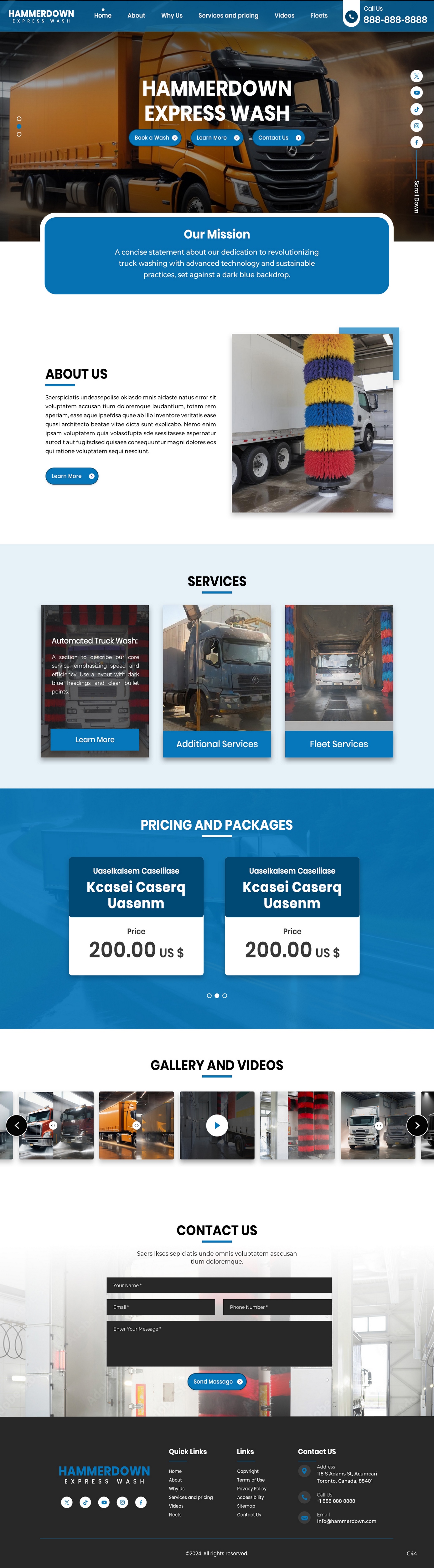 Web Design by pb for Hammerdown Express Wash  | Design #33033095