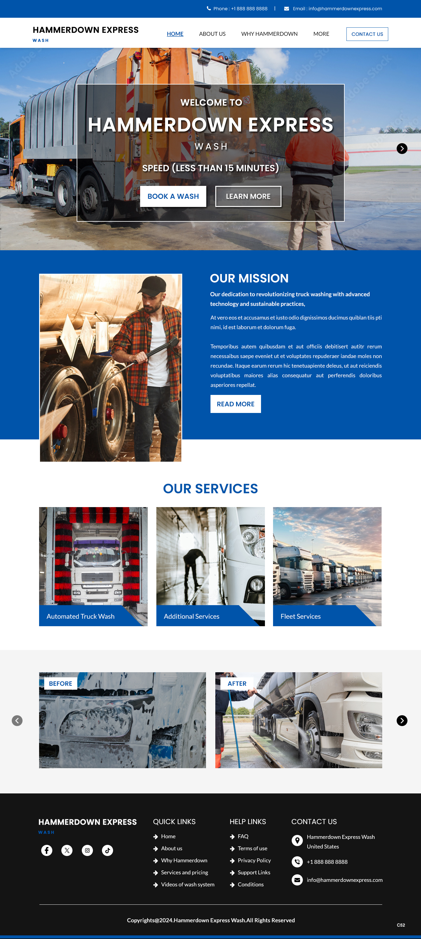 Web Design by pb for Hammerdown Express Wash  | Design #33033097