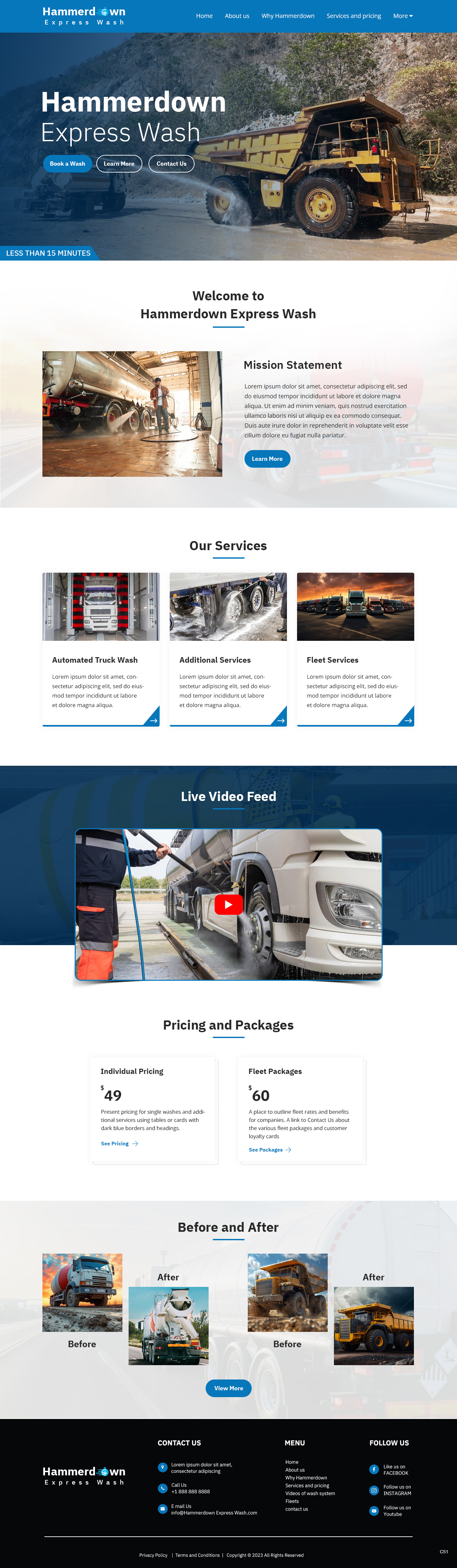 Web Design by pb for Hammerdown Express Wash  | Design #33033098