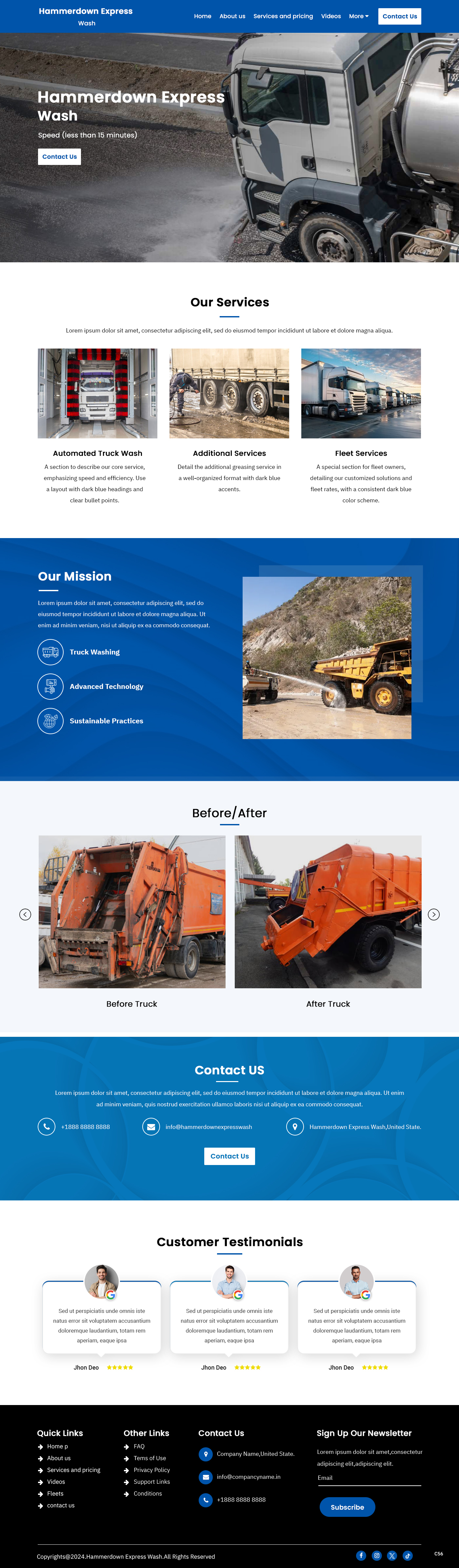 Web Design by pb for Hammerdown Express Wash  | Design #33033099