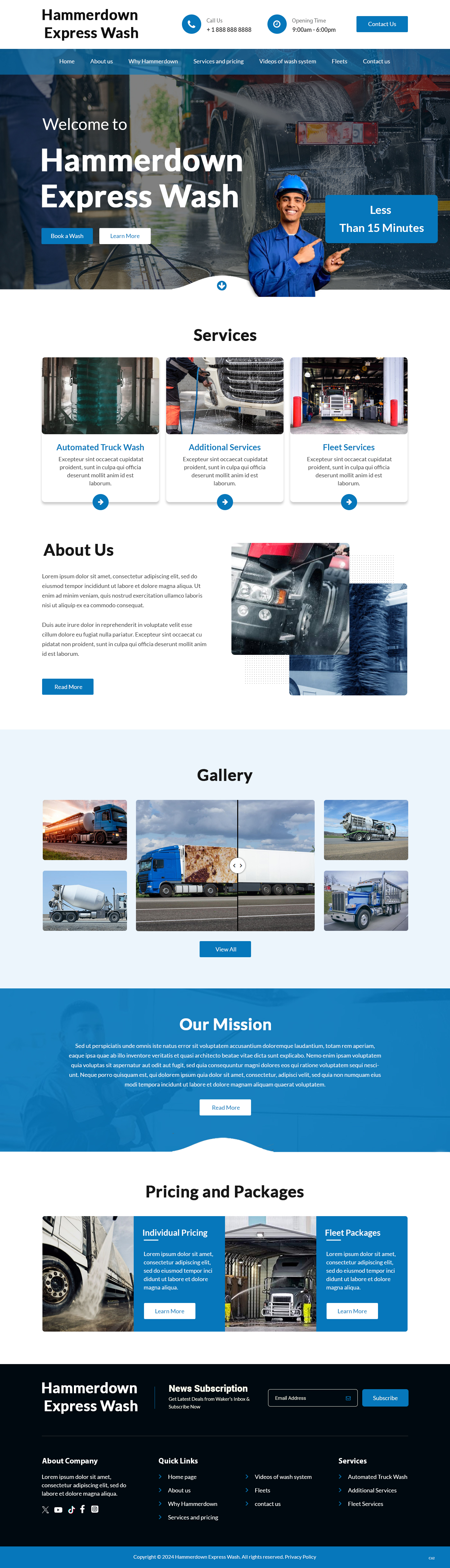 Web Design by pb for Hammerdown Express Wash  | Design #33033100