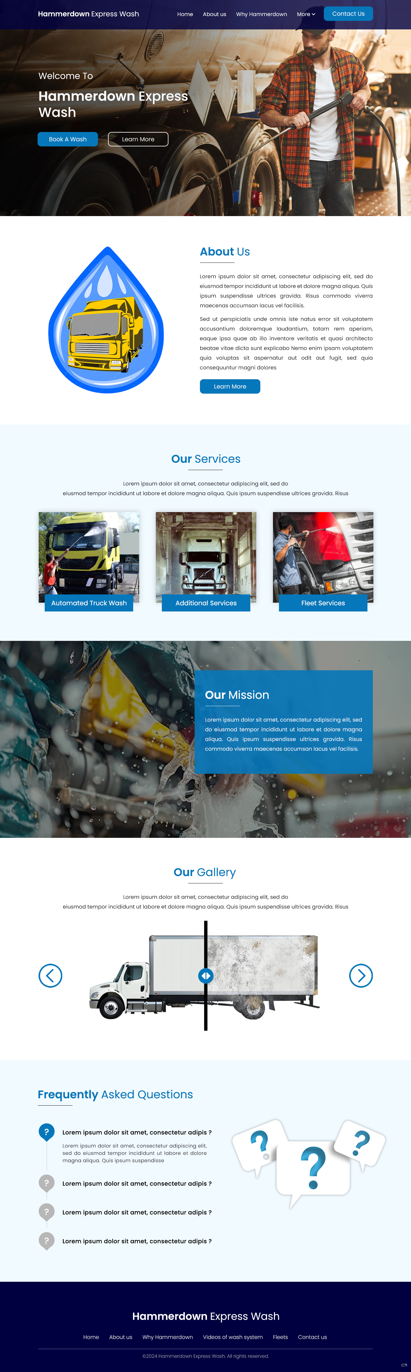 Web Design by pb for Hammerdown Express Wash  | Design #33033101
