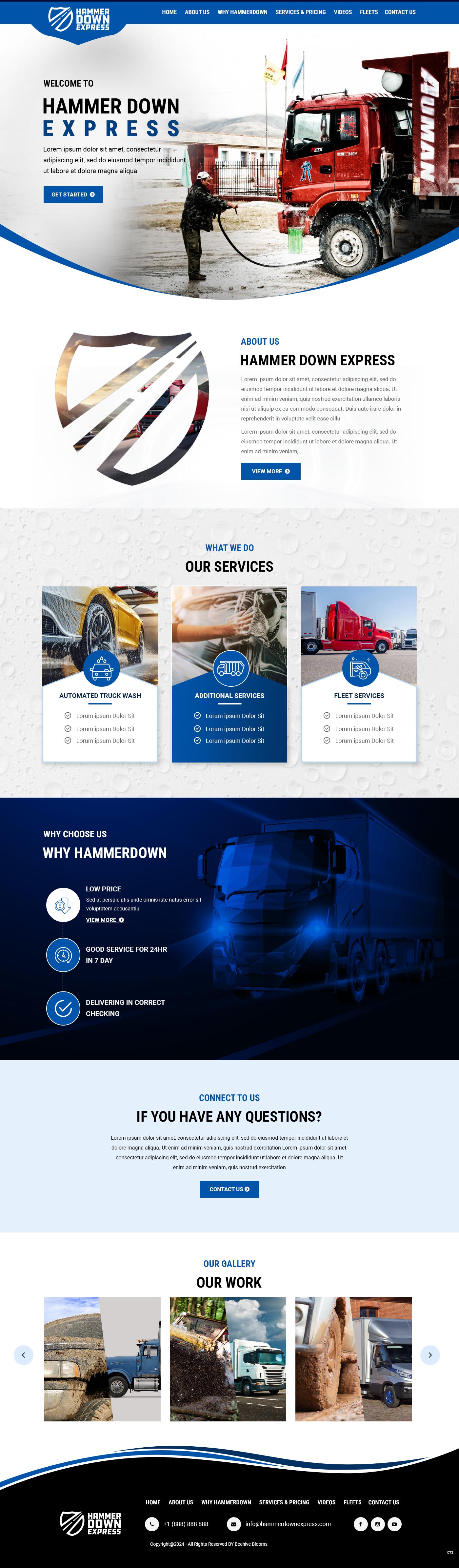 Web Design by pb for Hammerdown Express Wash  | Design #33033102