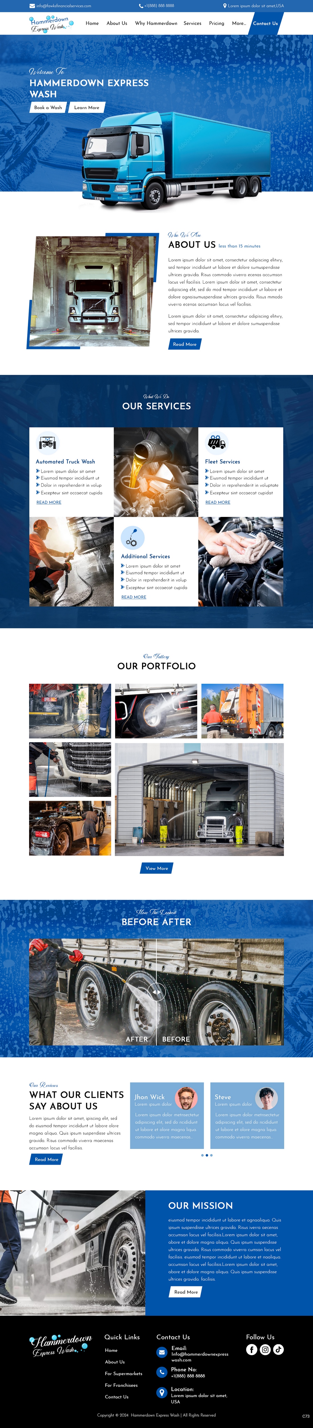 Web Design by pb for Hammerdown Express Wash  | Design #33033103