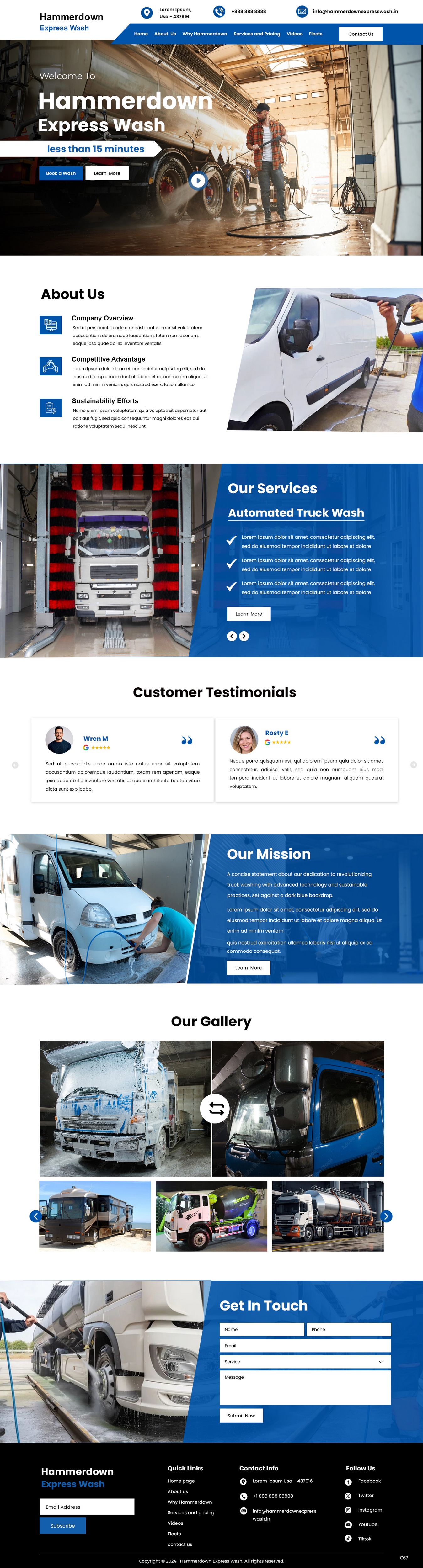 Web Design by pb for Hammerdown Express Wash  | Design #33033104