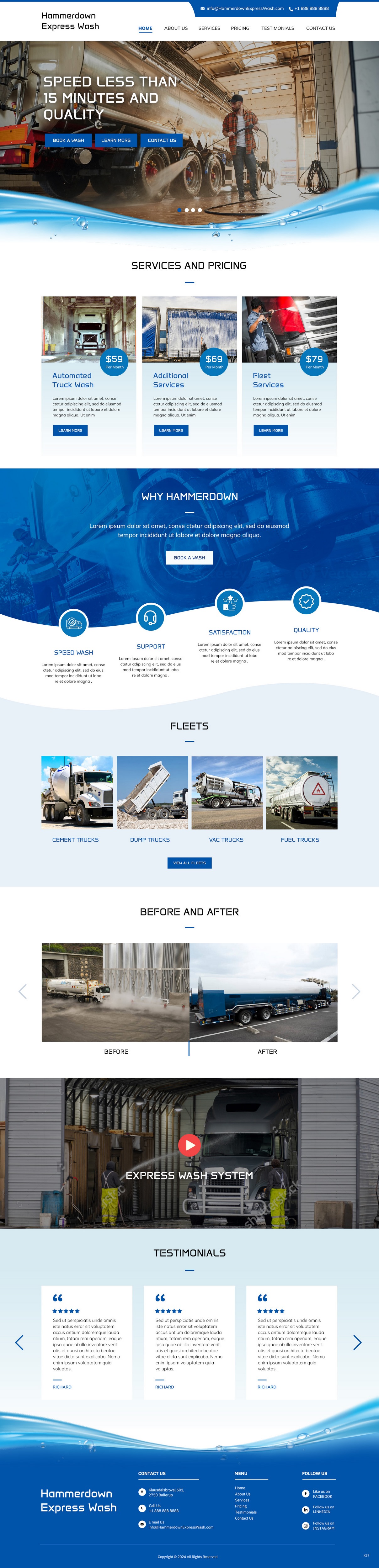 Web Design by pb for Hammerdown Express Wash  | Design #33033107