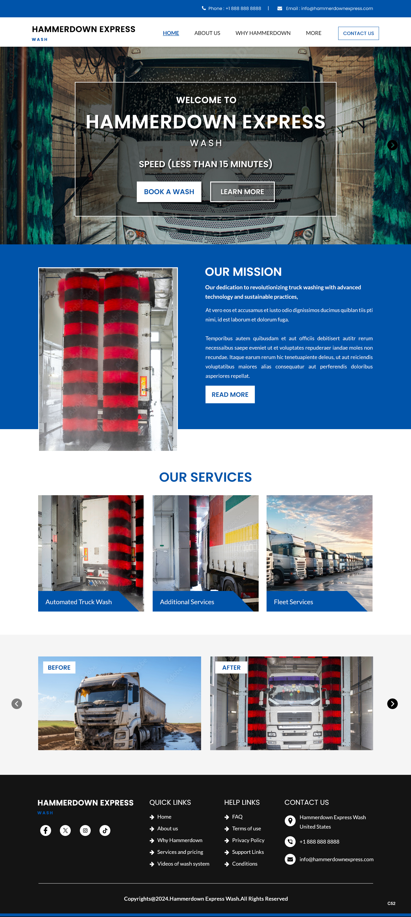 Web Design by pb for Hammerdown Express Wash  | Design #33038971