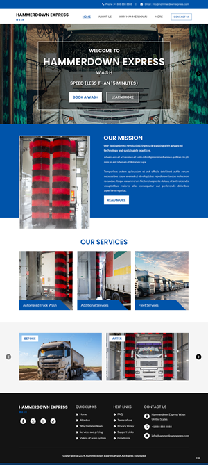 Web Design by pb for Hammerdown Express Wash  | Design: #33038971