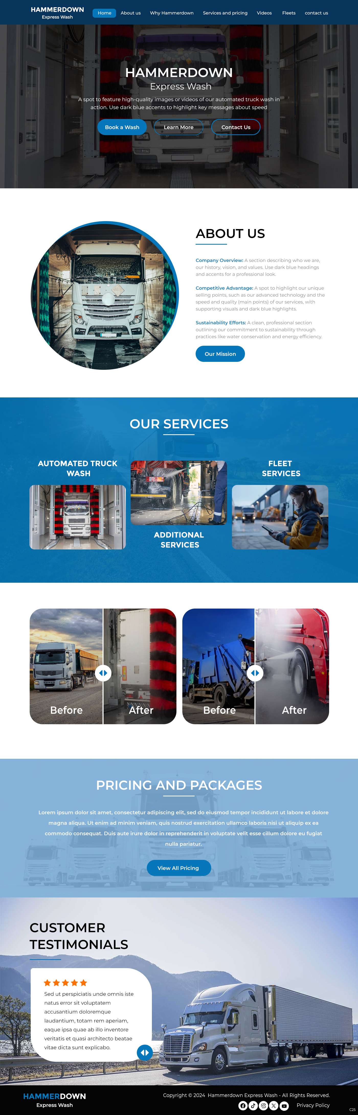 Web Design by pb for Hammerdown Express Wash  | Design #33038973