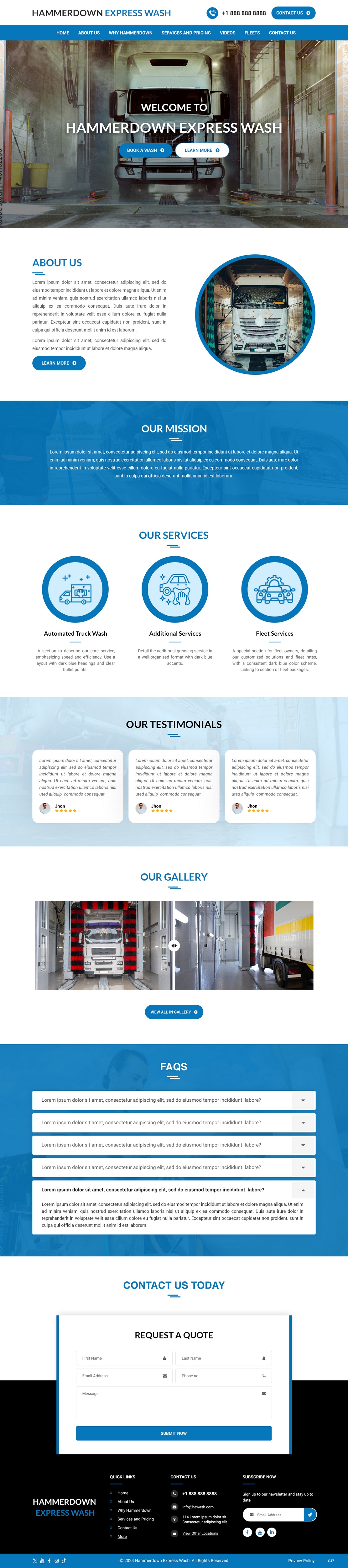 Web Design by pb for Hammerdown Express Wash  | Design #33038974