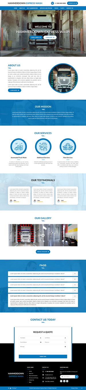 Web Design by pb for Hammerdown Express Wash  | Design: #33038974