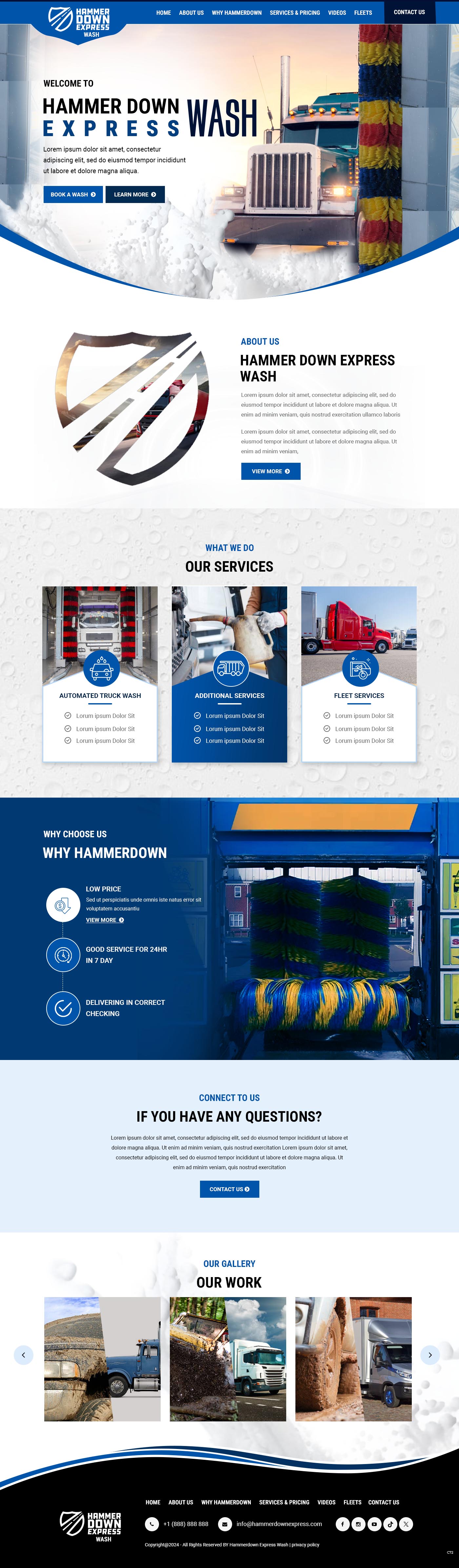 Web Design by pb for Hammerdown Express Wash  | Design #33038979