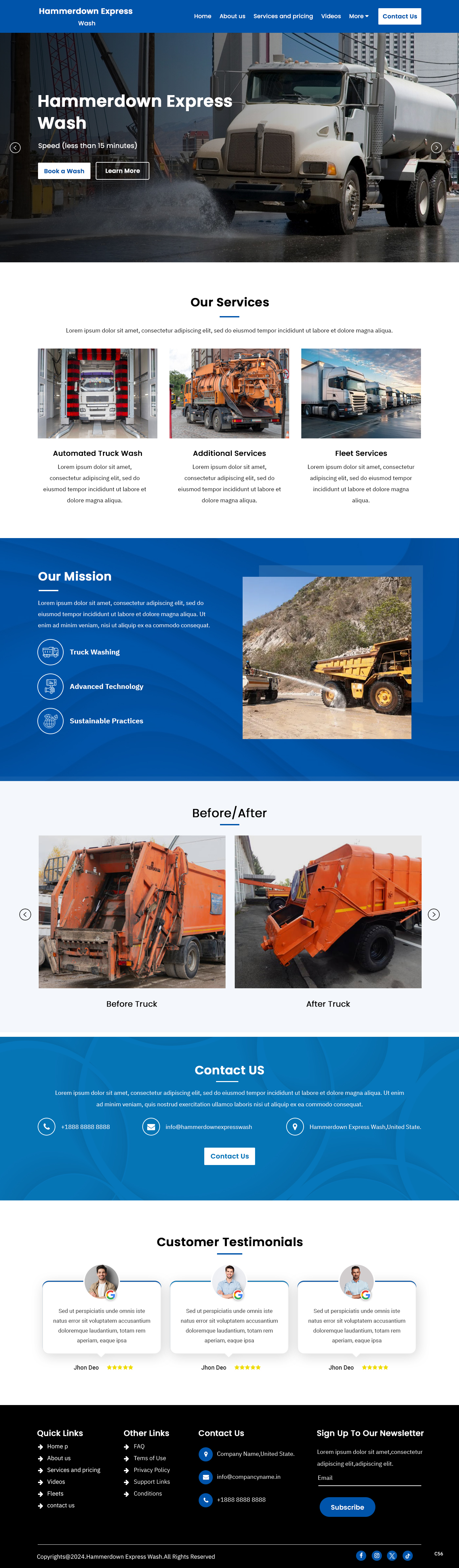 Web Design by pb for Hammerdown Express Wash  | Design #33038981