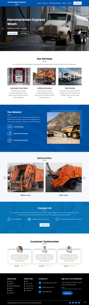 Web Design by pb for Hammerdown Express Wash  | Design: #33038981