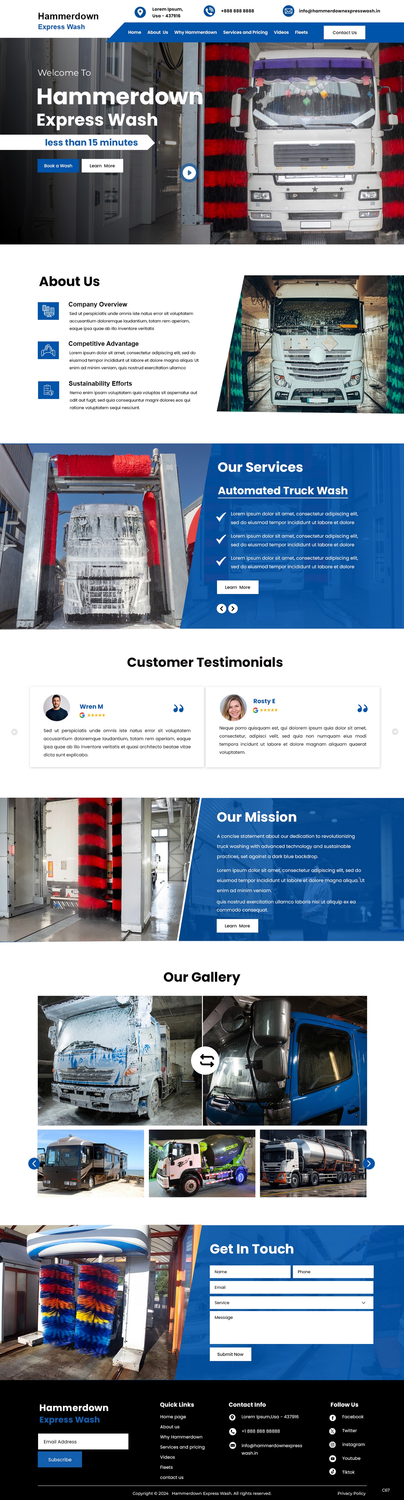 Web Design by pb for Hammerdown Express Wash  | Design #33038982